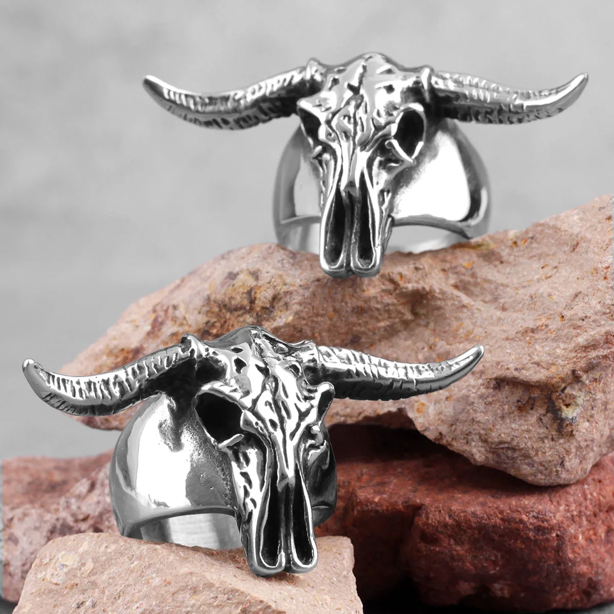 الشيطان رام الحمل الأغنام الجمجمة الفولاذ المقاوم للصدأ خواتم رجالي فاسق خمر للذكور صديقها السائق مجوهرات الإبداع هدية بالجملة