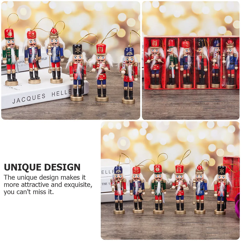 

Набор из 6 подвесных украшений для дома: Солдат-Щелкунчик, декор для интерьера, подарок