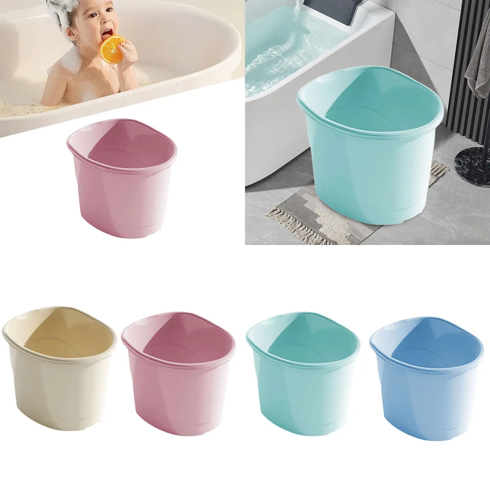 

Baby Shower Bucket Comfortable Portable Non Slip Bottom Infant Bath Bucket for Kids Babies Boys and Girls Infants Newborn
