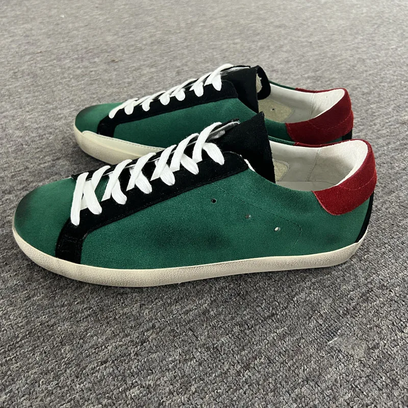 Mixed Colors Leisure Sneaker Cattlehid Round Toe Lace-Up Men Shoes Casual Flat Shoes Slip-on Summer New Style Comfort Loafers