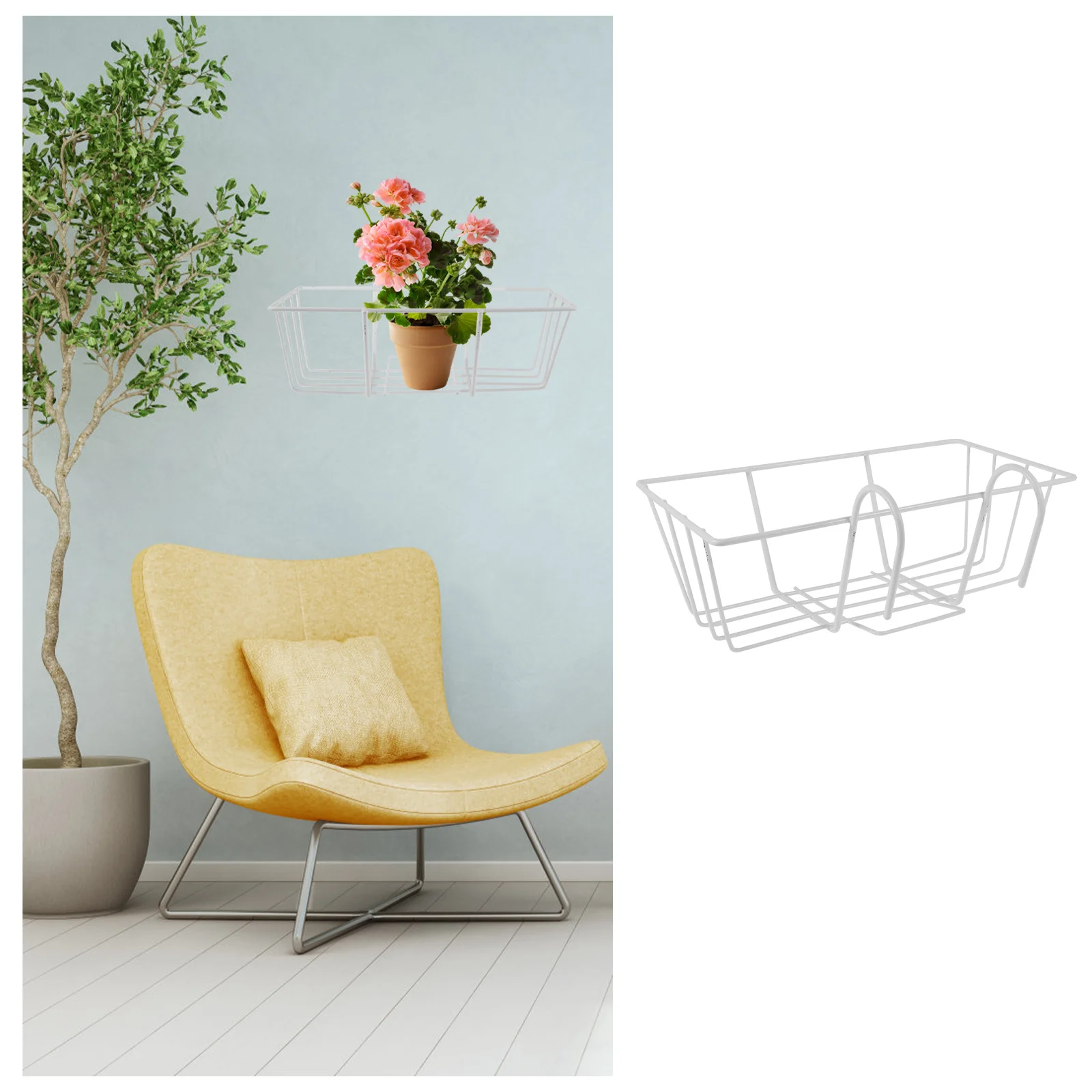 

1Pcs Ironwork Plant Shelf Rustproof Flower Stand for Outdoor Indoor Railing Hanging Flowerpot Rack Decorative Bonsai Holder