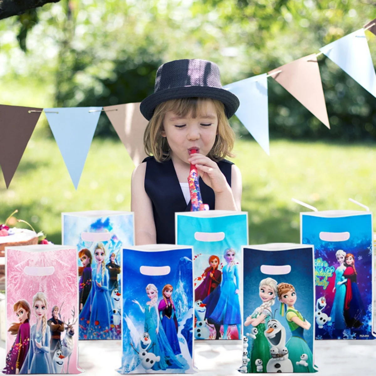 Disney Frozen Gift Bags Birthday Decoration Elsa Anna Princess Candy Cookie Package Baby Shower Kids Girls Gifts Party Supplies