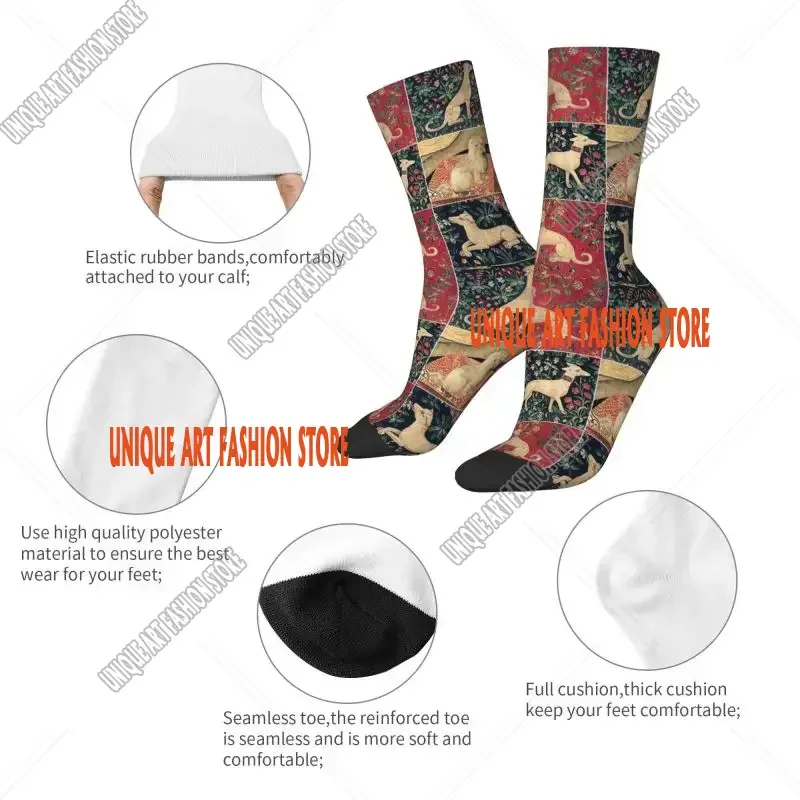 Medieval Greyhound Men Women Male Crew Socks Unisex Funny Whippet Sighthound Dog Spring Summer Autumn Winter Dress Sock