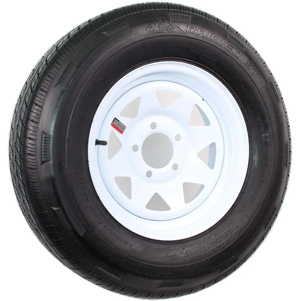 Radial 205/75R14 Load Range D 14 5 Lug White Spoke Wheel with 6-Year Roade Tire