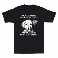 Dog Lovers Don't Eat Dogs Animal    Animals Funny Vegan  Unisex summer T-shirt Cotton fashion couple clothes