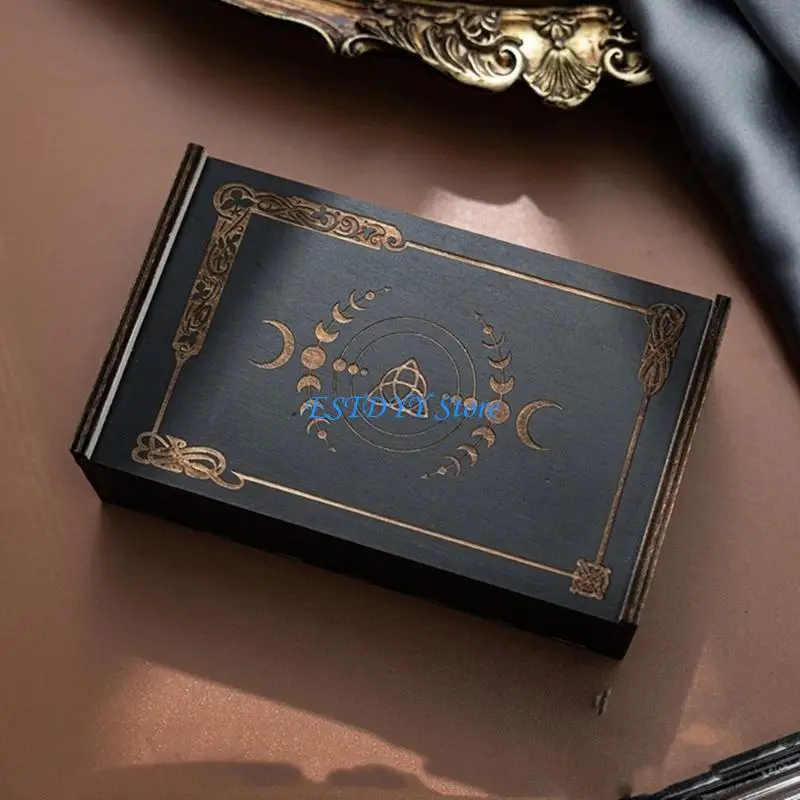 G6DE Portable Tarot Cards Box Push Pull Cards Box Gift Case Divination Card Storage Container Witch Decoration