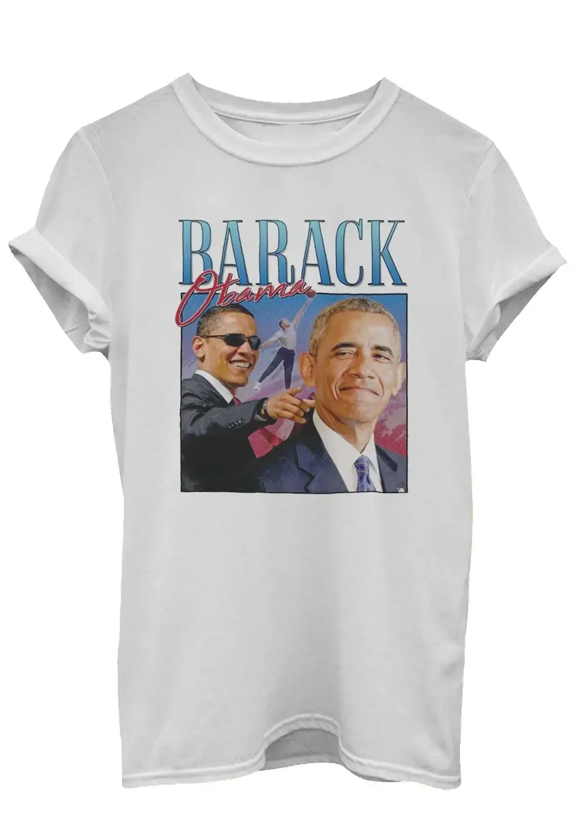 Barack Obama Men Print T Shirts Fashion Character Graphic Tops Tee Unisex Oversized