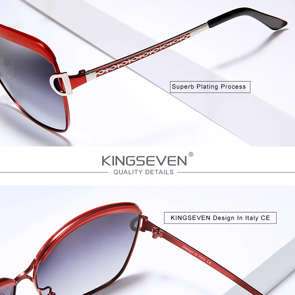 KINGSEVEN Mode Frauen Sonnenbrille Polarisierte UV400 Weibliche Squre Outdoor Brille Casual Damen Luxus Fahren Große Rahmen Brillen – Detail 2