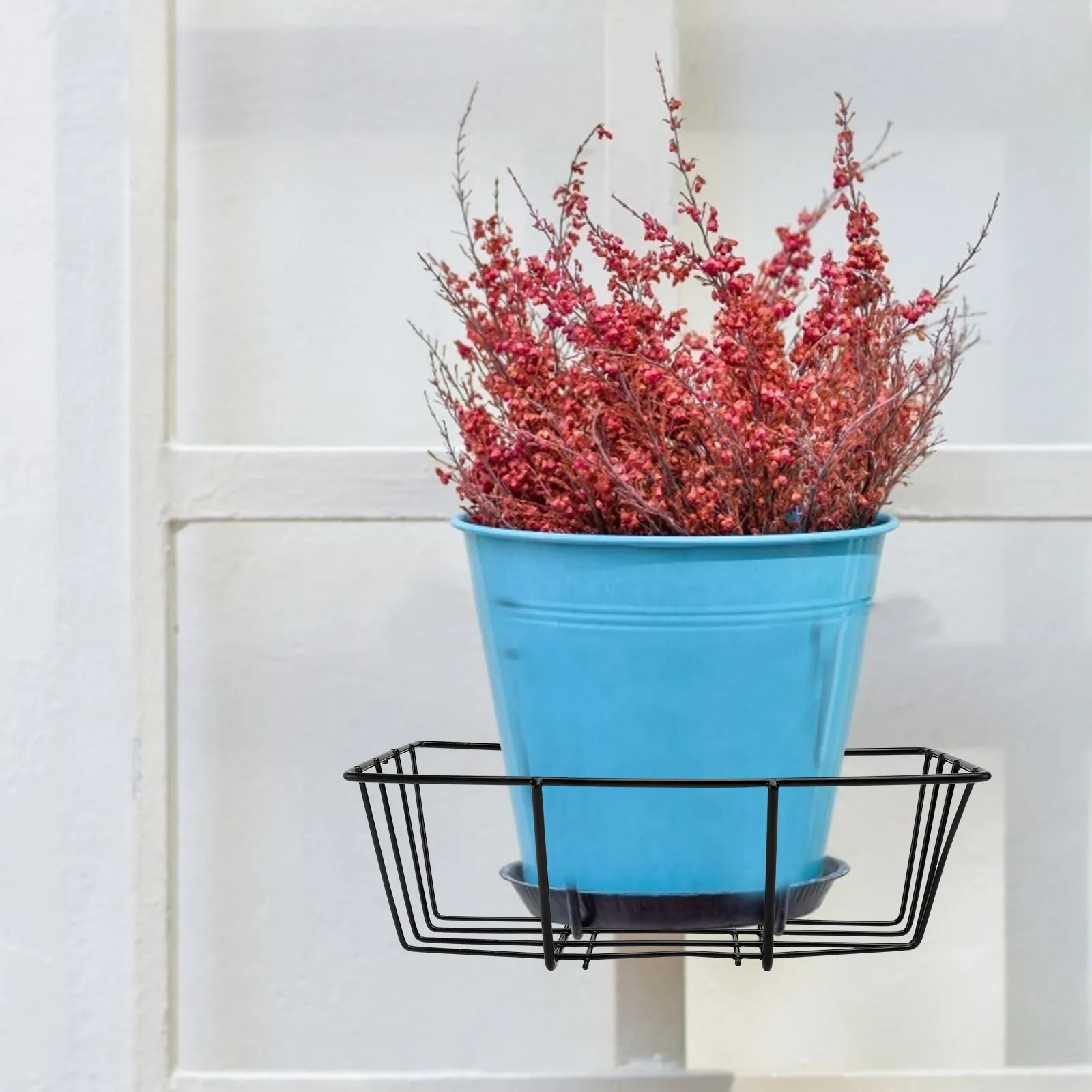 1Pcs Rustproof Iron Flowerpot Holder Hanging Plant Rack Decorative Railing Plant Stand Vertical Garden Bonsai Shelf