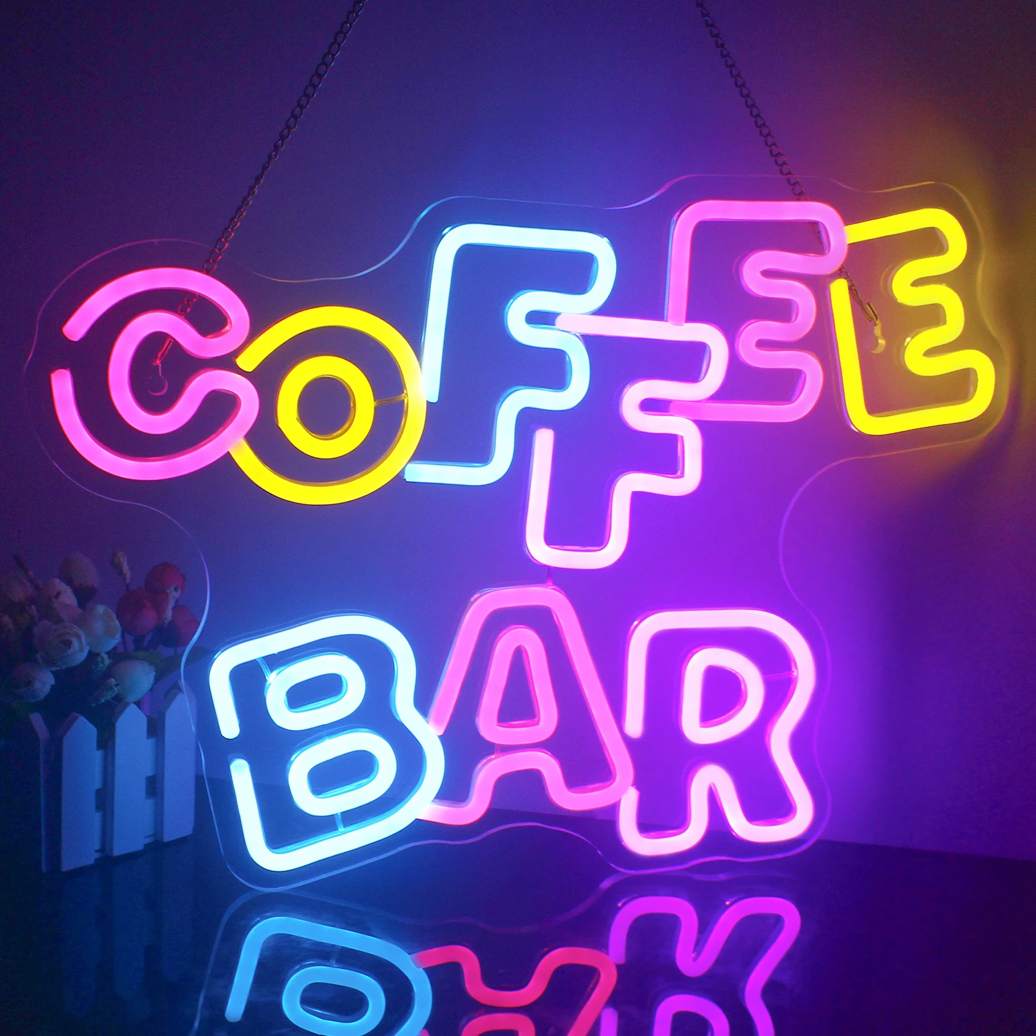 

Coffee Bar Neon Sign LED Colorful Letter Lights Home Bars Party Room Decoration Ornaments Hanging USB Art Wall Decor Accessories