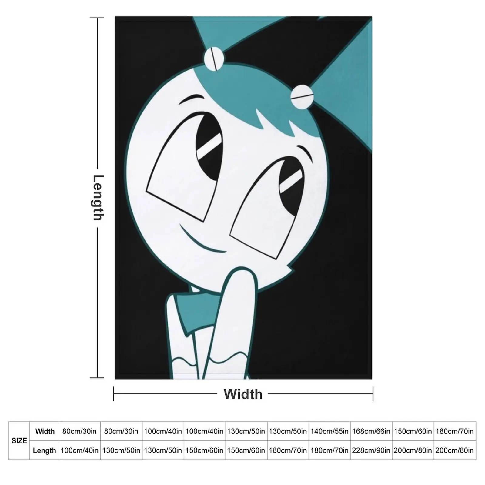 Jenny the Teenage Robot (XJ9) HD Throw Blanket couch cozy soft plush fuzzy picnic outdoor blanket