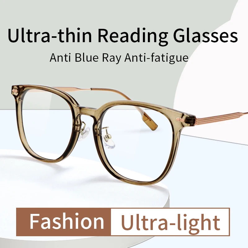 

Ultralight Reading Glasses Ultra-thin Hard Coated Lens,Blue Light Blocking Readers Ladies on Strength Magnifying Glasses Women