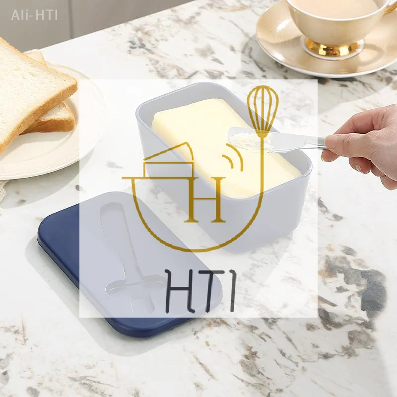 Transparent Butter Storage Box with Food Safe Butter Knife Clear Visible Kitchen Food Organizer for Refrigerator Use