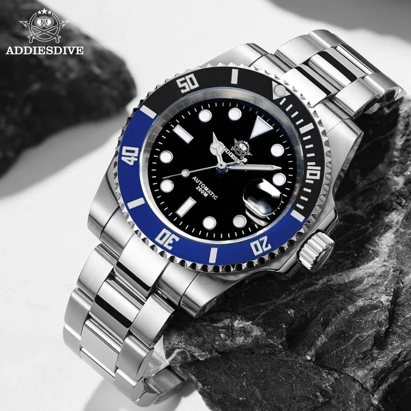 

ADDIESDIVE New NH35 Watch Automatic Sapphire Glass 41mm Men Diver Watches 316L Stainless Steel Luminous Wristwatch reloj hombre