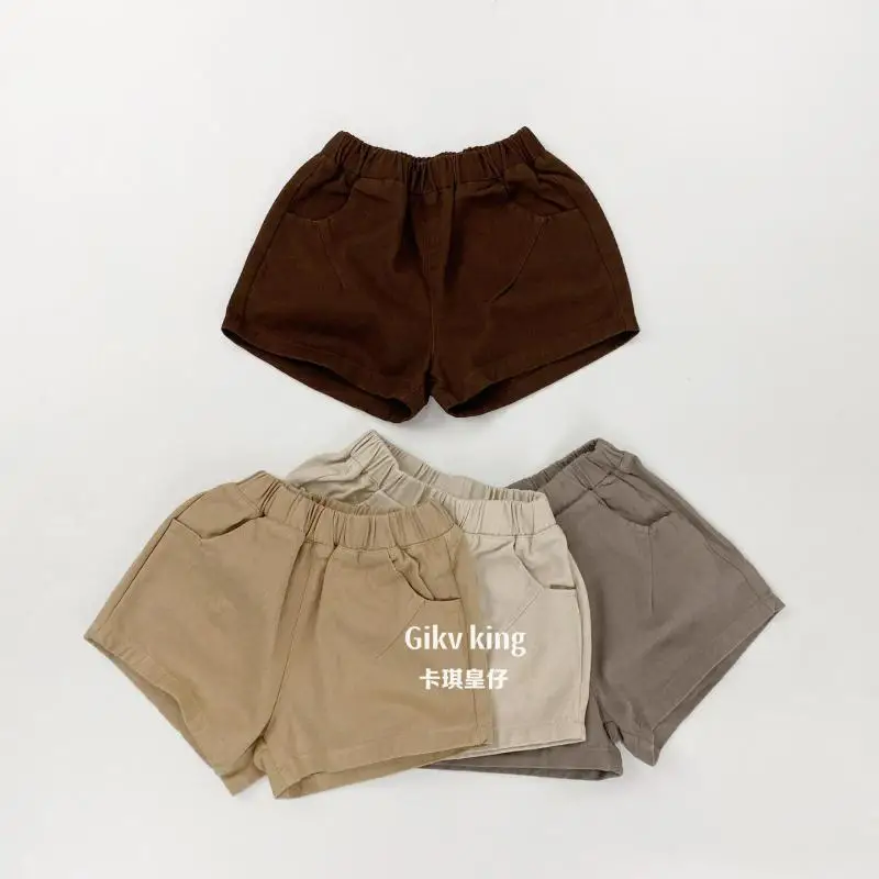 

2026 Summer New Children Loose Shorts Cotton Boys Casual Shorts Baby Girls Solid Versatile Five Point Pants Kids Clothes