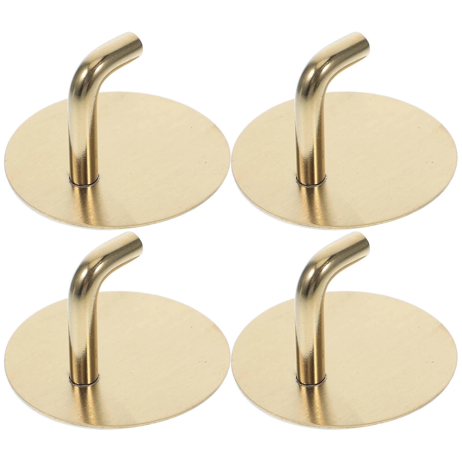 

4PCS Stainless Steel Adhesive Hooks Heavy Duty Wall Mount Bathroom Towel Rack Coat Holder Versatile Surface Compatibility Strong