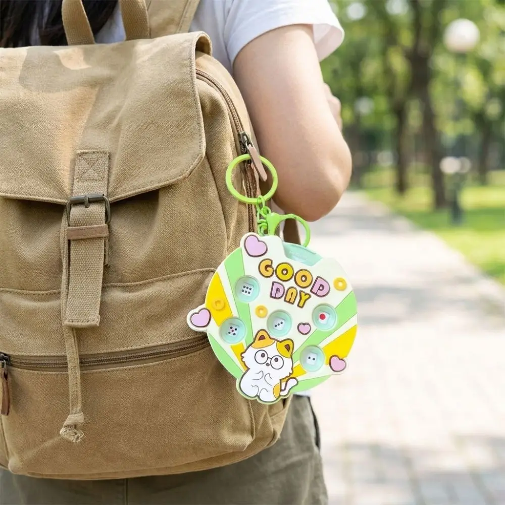 Cute Cartoon Animal Funny Press Keychain Anti-Lost Lightweight Mini Press Car Pendant Squeezable Bag Charm Backpack