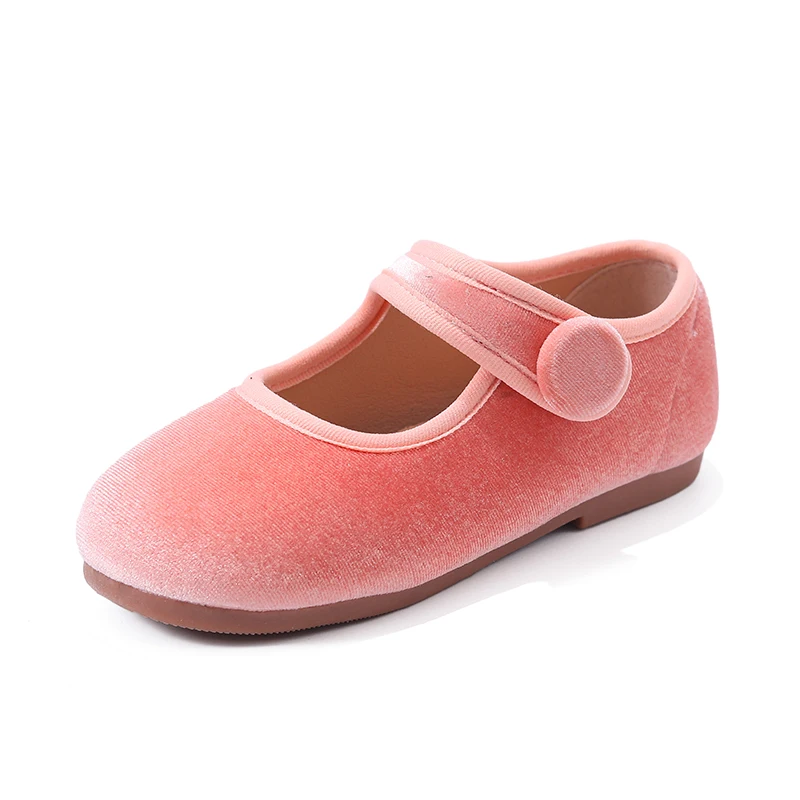 Children Girls Princess Shoes Kids Loafer Velvet Solid Casual Single Shoes Soft Slip-on Party Dance Shoes First Walker for Baby