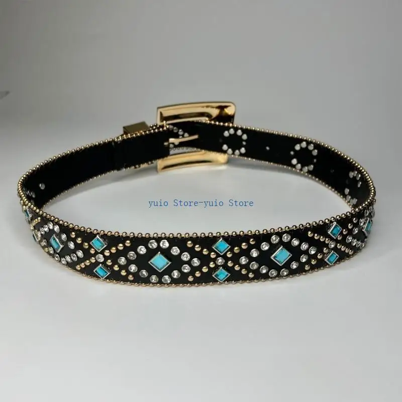 

X7XB Waist Belly Chain Belt for Women Girls Idol Prom Banquet Club Party Blingbling Diamond-studded Belt