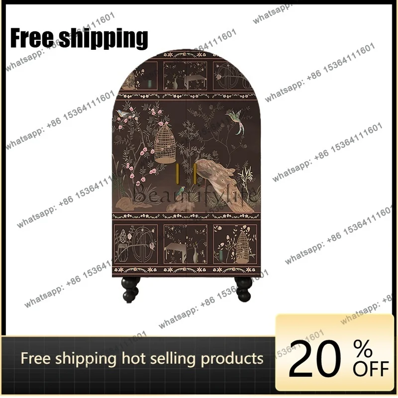 LJY Chinese style wardrobe household bedroom side cabinet storage storage integrated clothing hanging cabinet