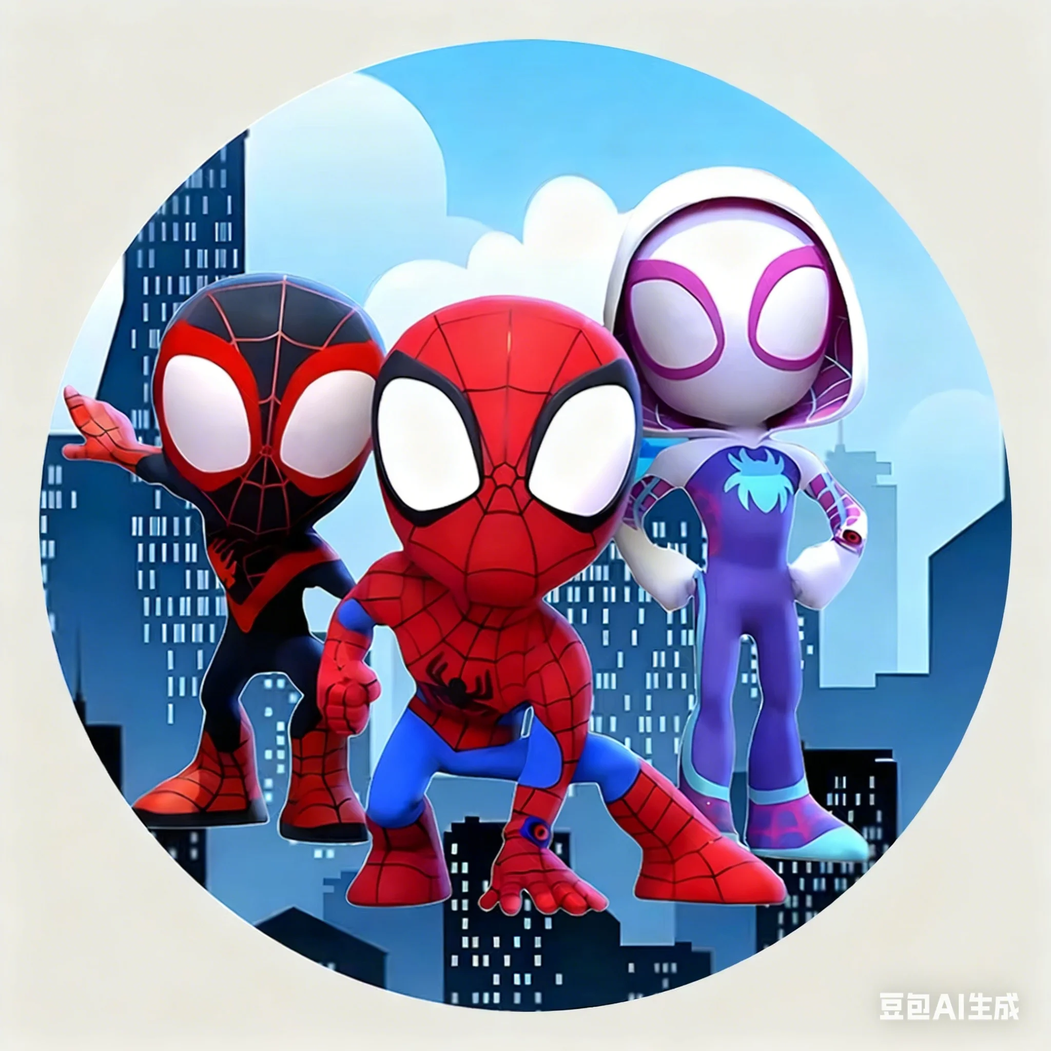 마블 스파이더맨과 그의 놀라운 친구들 라운드 커버 어린이 생일 배경 베이비 샤워 스파이더맨 실린더 커버 장식 사진 소품