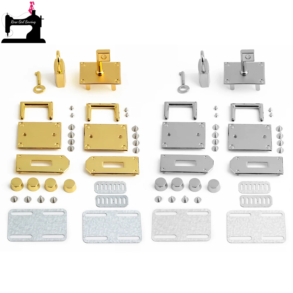

1/5Sets BJ Metal Snap Clasp Lock For Women Handbags Shoulder Purse Twist Lock Plates DIY Craft Hardware Case Bag Accessories