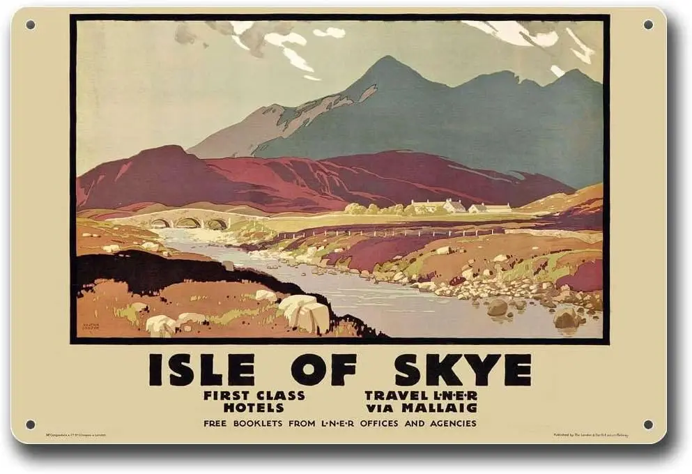 

Metal Tin Signs Isle Of Scotland Vintage Travel Bedroom and Bathroom Wall Decoration Sign