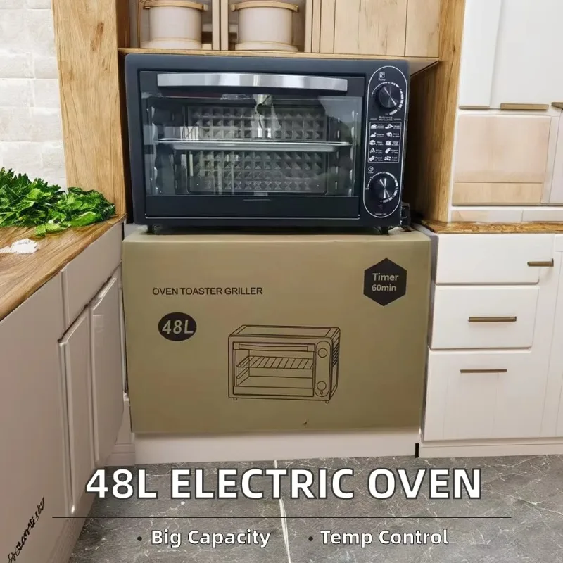 New Design 48L Electric Convection Oven Big Capacity Stainless Steel Pizza Oven for Baking for Home Kitchen Use
