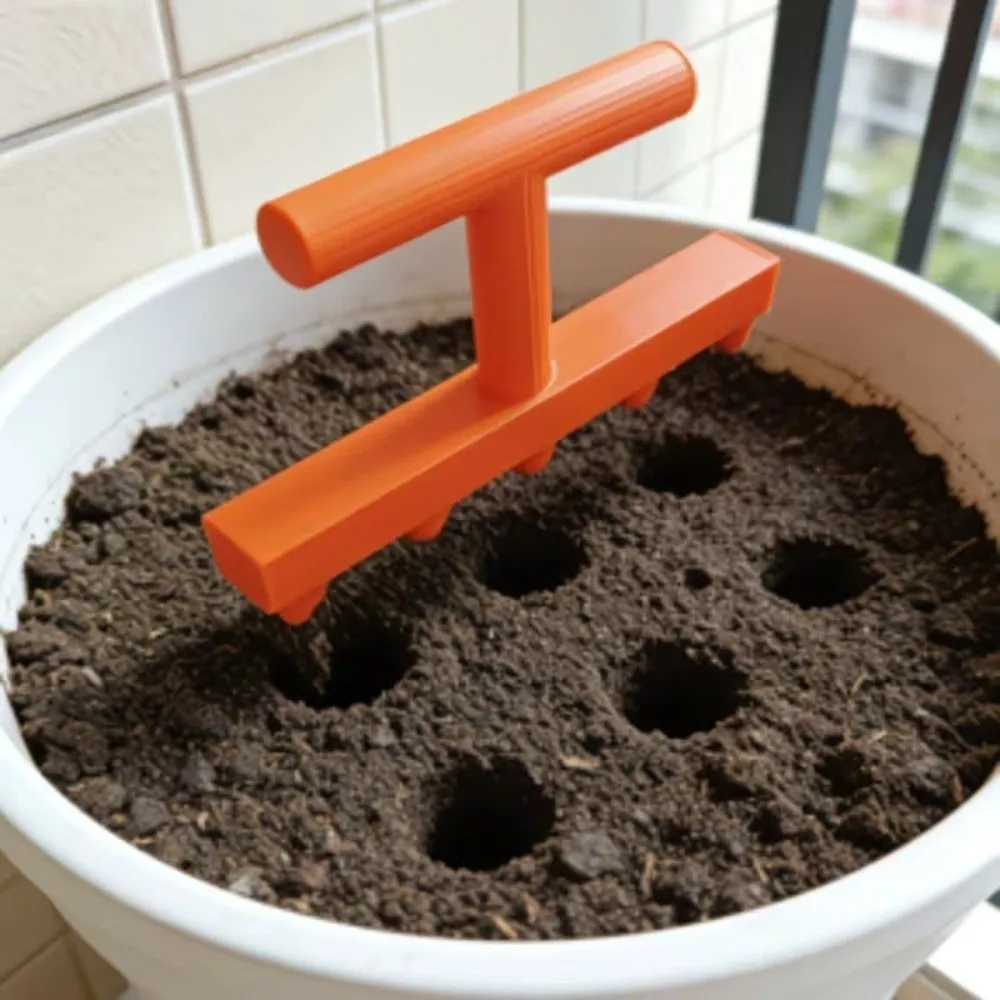5-Prong Design Gardening Hole Punch Seeder Time-Saving Easy Use Household Vegetable Seeder Durable Fast Seeding