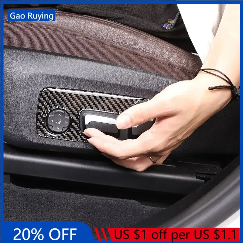 

Gao Ruying For BMW X3 G45 2025-2026 Soft Carbon Fiber Car Front Seat Adjustment Switch Panel Cover Trim Sticker Car Accessories