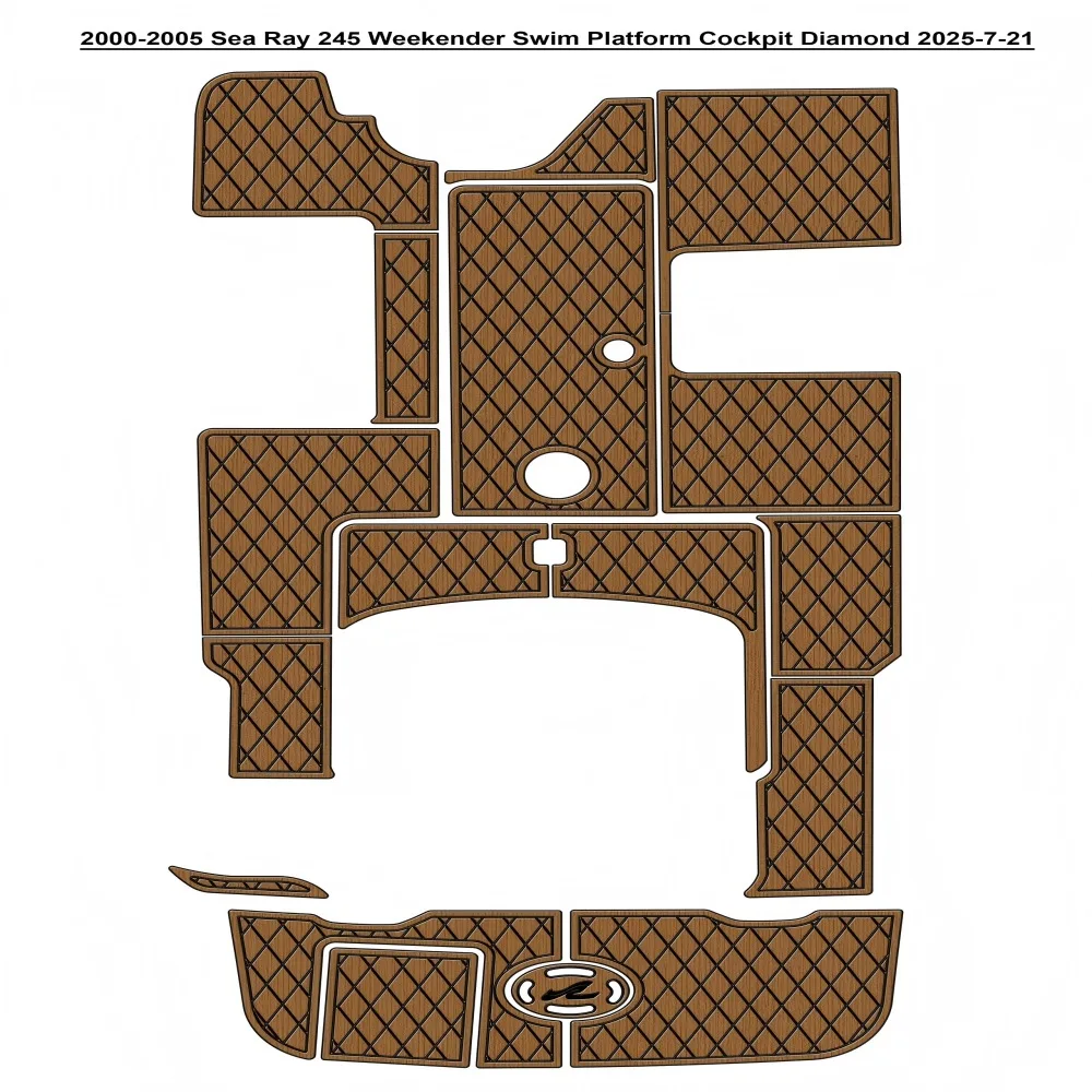 

2000-2005 Sea Ray 245 Weekender Плавательная платформа Кокпита Pad Лодка EVA Тиковая палуба Напольный коврик SeaDek MarineMat Стиль Gatorstep