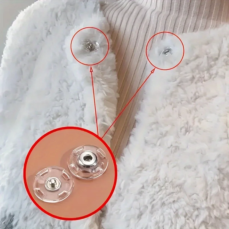 10 Pairs Ultra Clear Invisible Buttons - Fixed, Invisible Fasteners for Sweaters and Blouses, Anti Exposure Design