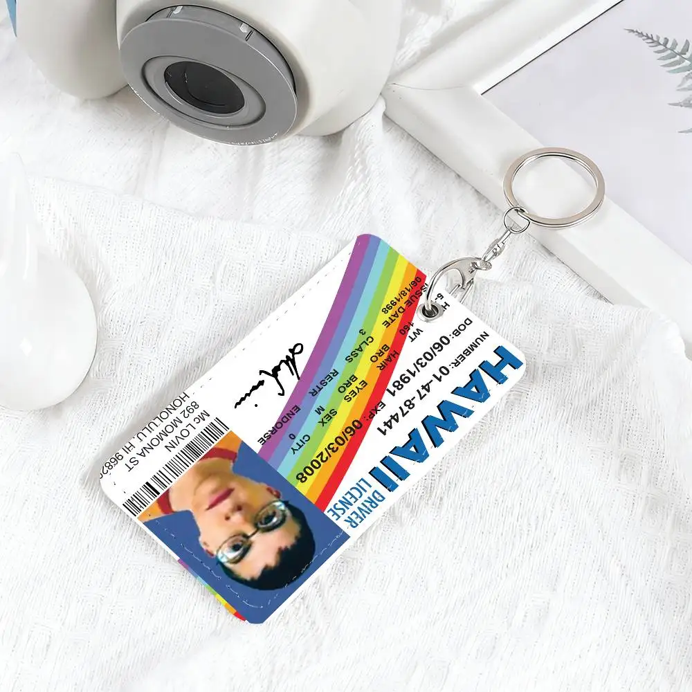 Mclovin Card Holder, Suitable for student ID, bank card, access card, ID card with Key Ring Loss Prevention