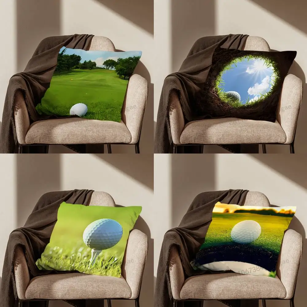 

Sport Golf Ball Pillow Case Living Room Sofa Cushion Cover Suitable For Home Bedroom Decoration And Protector