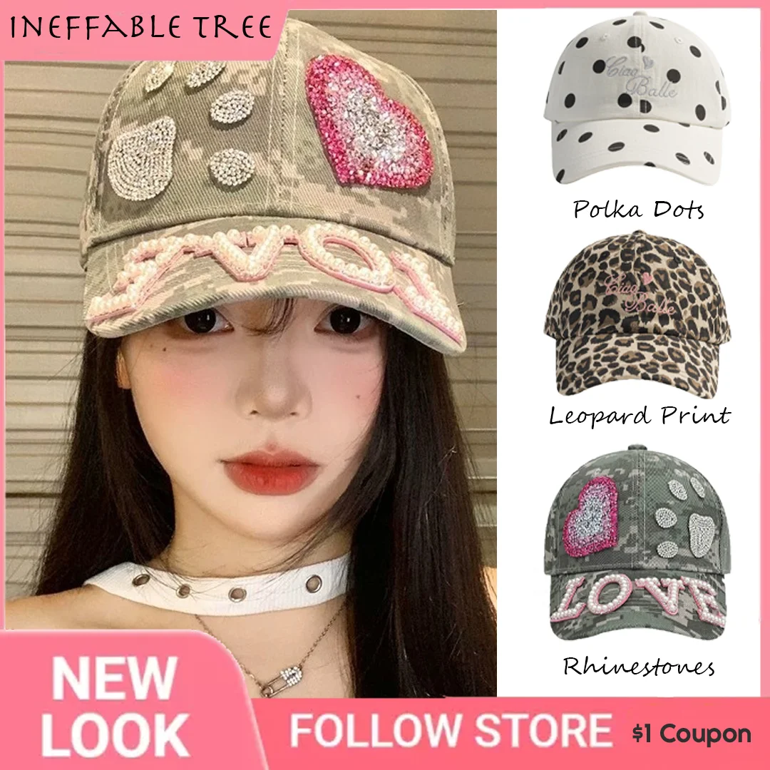 

American Hip-Hop Camo Trucker Hat: Rhinestone Letters, Spring-Summer Mesh, Y2K Streetwear, Breathable