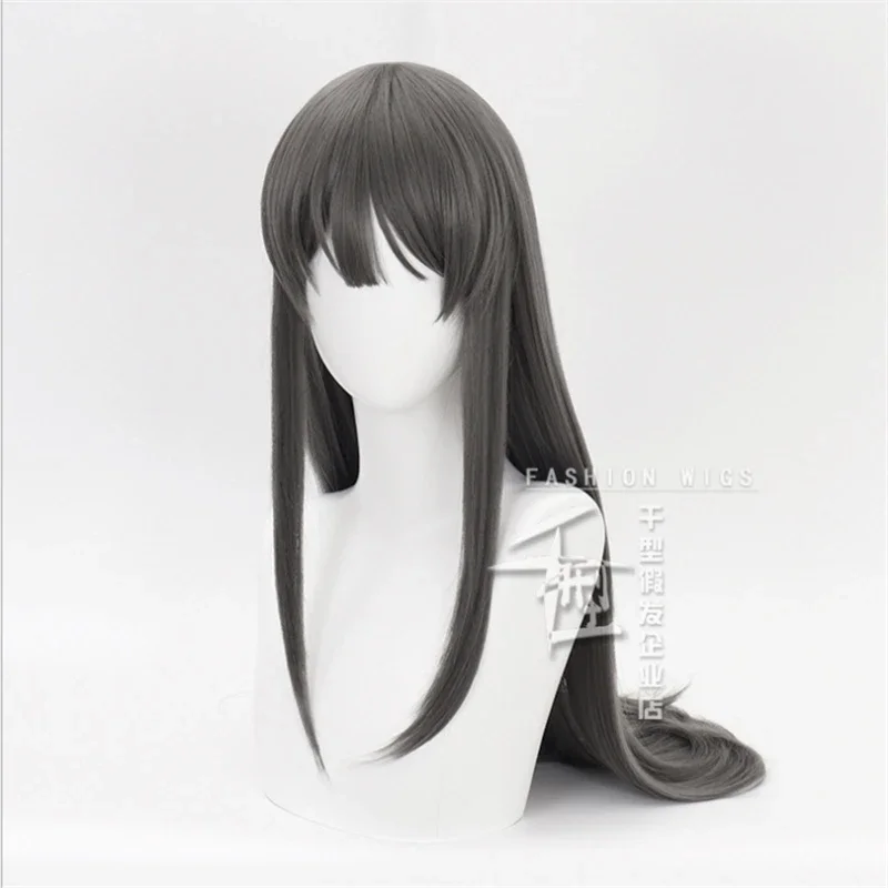Cosplay Seishun Buta Yarou wa Bunny Girl Senpai no Yume wo Minai Heat Resistant Hair 80cm Sakurajima Mai Grey Long Wig view 2