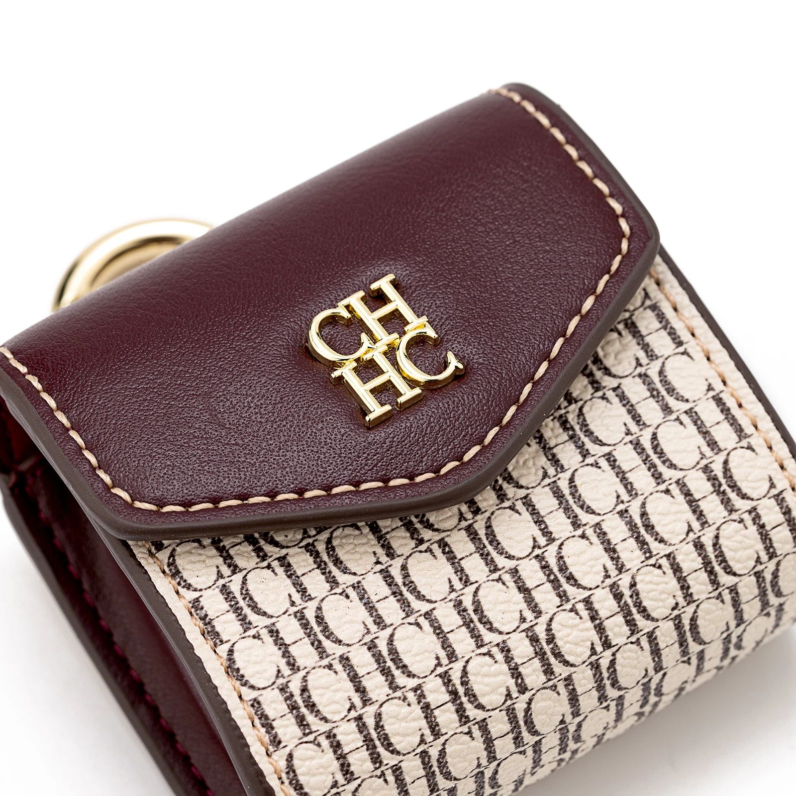 CH New Style Headphone Case PU Leather With Key Ring Stylish Pattern Protective Cover For Wireless Earbuds Mini Accessory