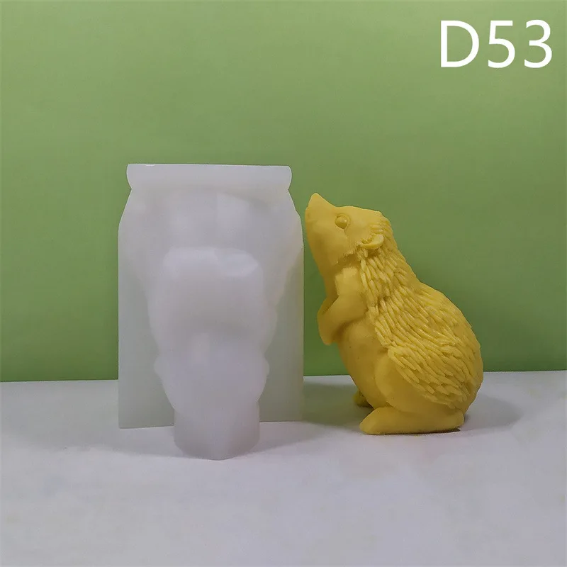 

Little Hedgehog Squirrel Candle Silicone Mold Gypsum form Carving Art Aromatherapy Plaster Home Decoration Mold Wedding Gift