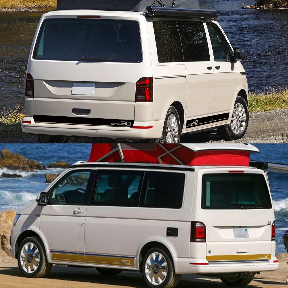 سيارة ملصق السيارات الطبعة 30 ديكور مائي ل Volkswagen VW Transporter T5 T6 شاحنة التخييم الفينيل الديكور غطاء ضبط الملحقات