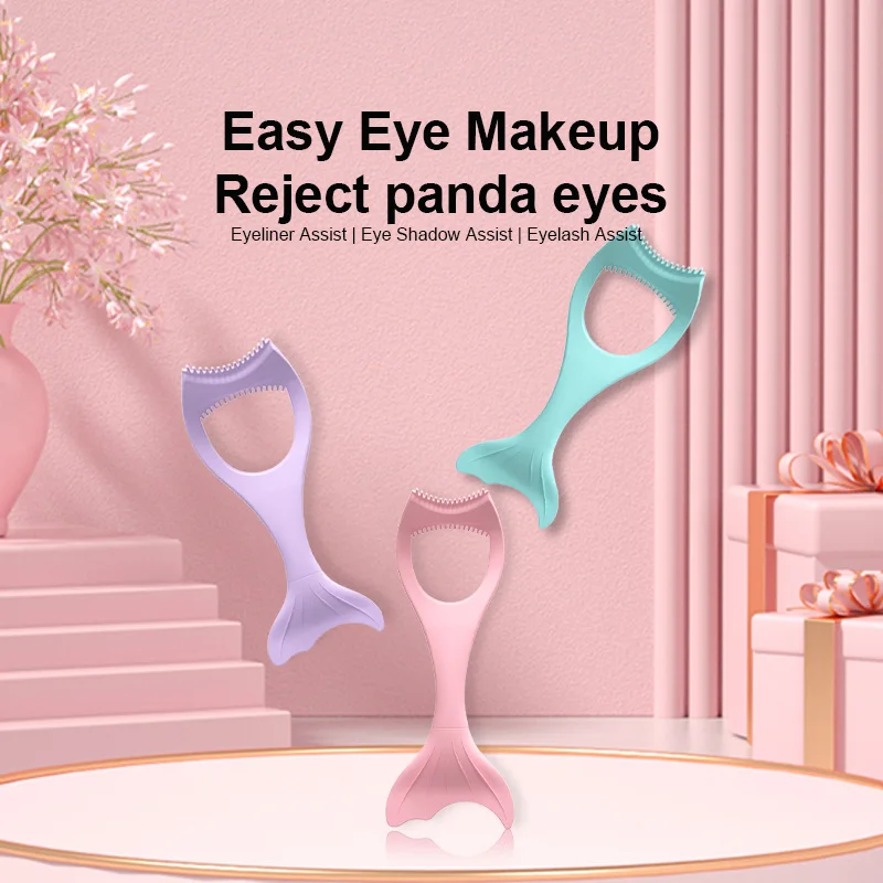 1pc wieder verwendbare Silikon Eyeliner Schablone geflügelte Spitze Eyeliner Hilfe Lidschatten Formen Wimpern Leitfaden Vorlage faul schnell Make-up-Tool