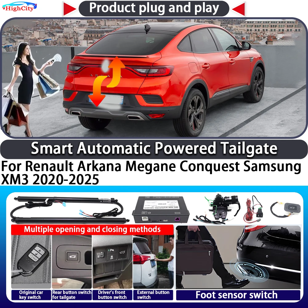 

For Renault Arkana Megane Conquest Samsung XM3 2020-2025 Smart Automatic Powered Tailgate Key Close Kit Electric Power Tailgate