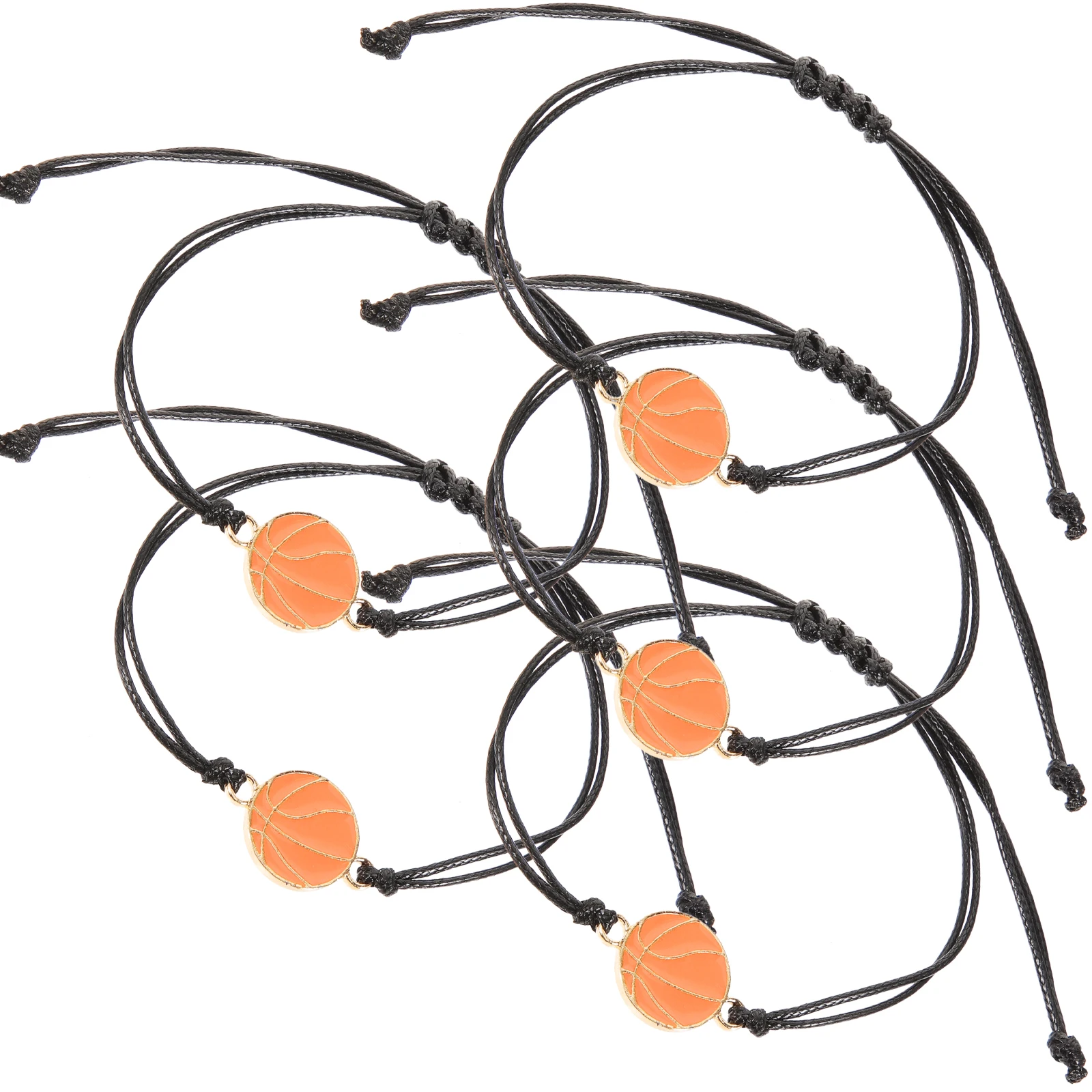 

5pcs Sports Ball Bracelet Creative Woven Wax String Wristband Wear-Resistant Fashionable Party Favor Jewelry Chain Woven