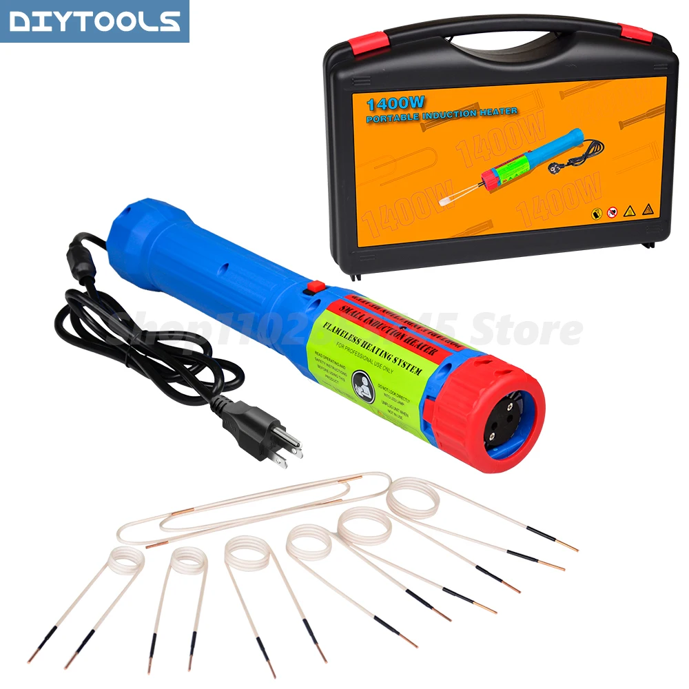 

Электромагнитный индукционный нагреватель 1400 Вт, 10 В/220 В, высокочастотный портативный беспламенный нагрев, инструмент для удаления гаек, металл G