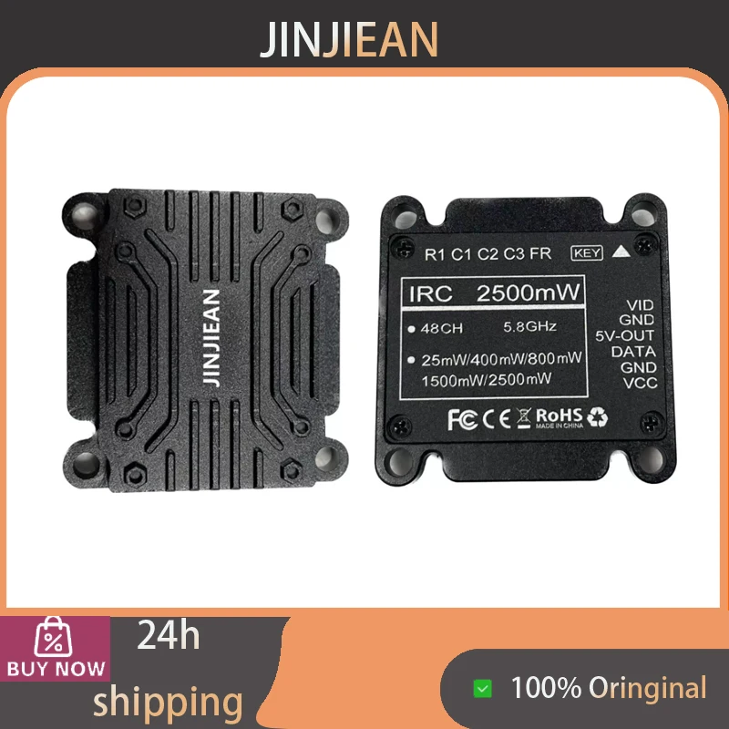 JINJIEAN 2.5W VTX High Power 5.8G Wireless Video Transmitter, 72CH FPV Long Range Drone Module