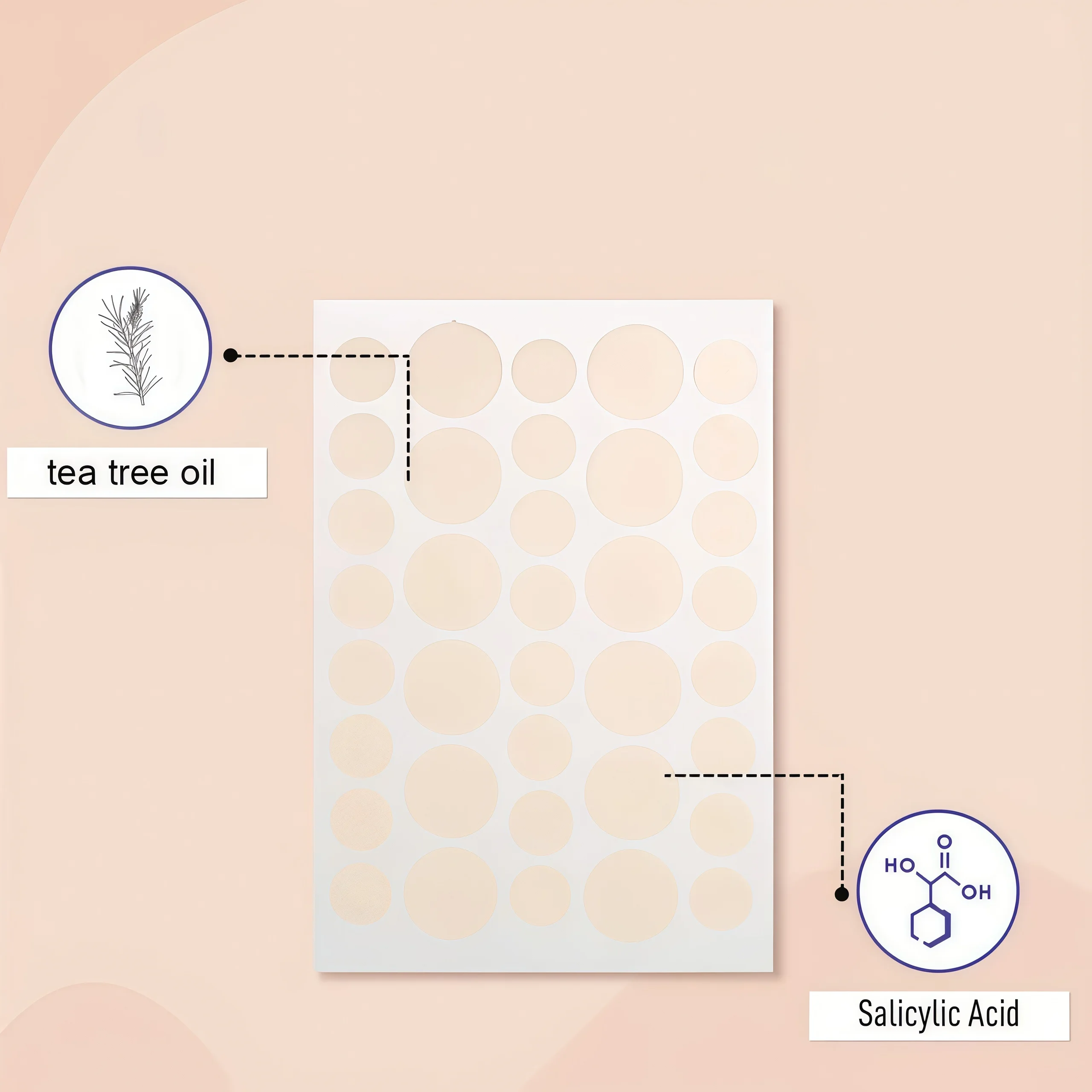 180 pcs Plester Jerawat Hidrokoloid Warna Kulit, Stiker Noda Tak Terlihat untuk Wajah, Tahan Air & Lembut untuk Menutupi Noda untuk Penggunaan Sehari-hari