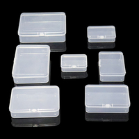 10pcs Rectangular Transparent Plastic Box Jewelry Card Stationery Small Item Organizer Case