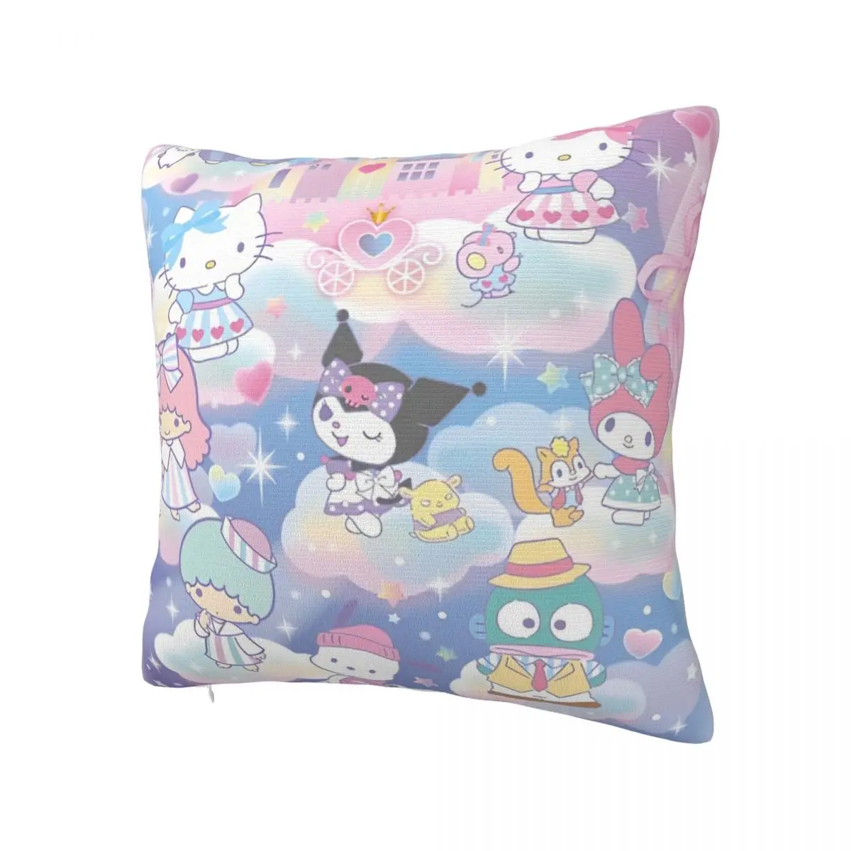 Sanrio Kuromi Melody Hello Kitty Pillowcase Printed Fabric Cushion Cover Gift Cartoon Throw Pillow Case Cover Zipper