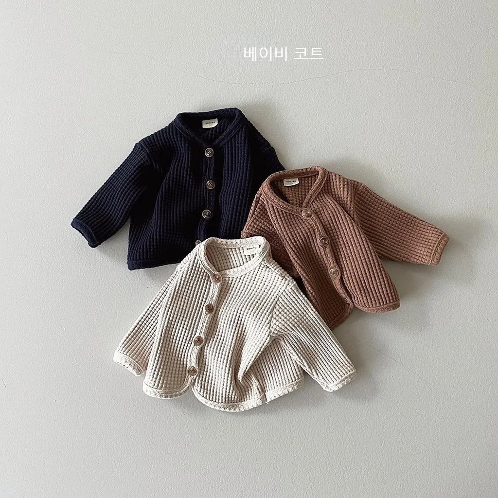 Baby Shirt Ins Korea Style Boys Girls V Collar Out Wear Baby Tops 0-3 Years Old