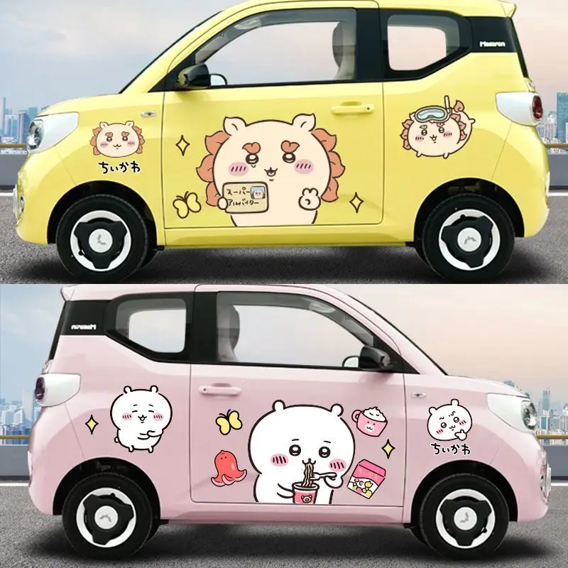 Chiikawa Car Sticker Car Film Car Cover Scratch Masking Stickers Car Accessories Decorate Hachiware Usagi Car Accessories Gift