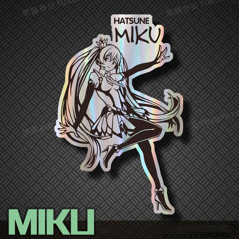 

Japanese anime Hatsune Miku peripheral stickers laser chassis decoration electric car stickers mobile phone stickers